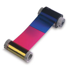 HID FARGO, CONSUMABLES, YMCKO FULL-COLOR WITH RESIN BLACK AND CLEAR OVERLAY PANEL RIBBON, DTC4500 COMPATIBLE, 500 IMAGES, 20 ROLLS PER CASE, PRICED PER ROLL